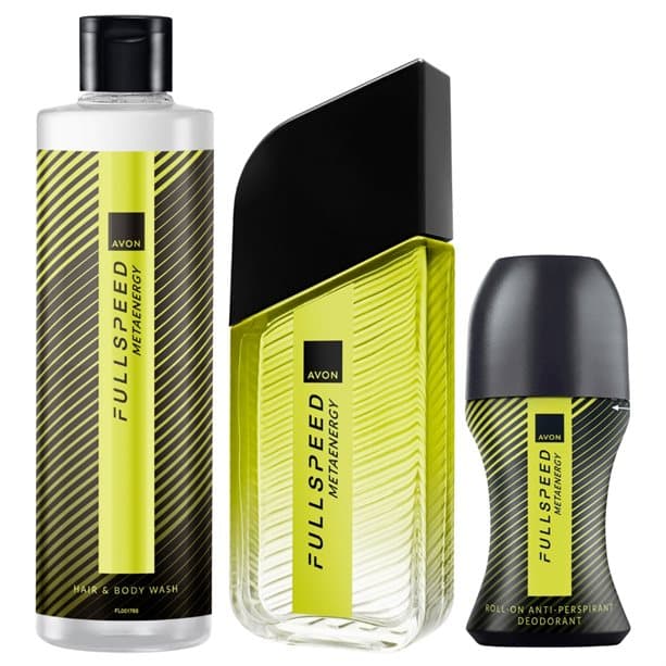Full Speed Metaenergy Hair and Body Wash, Eau de Toilette & Roll-On