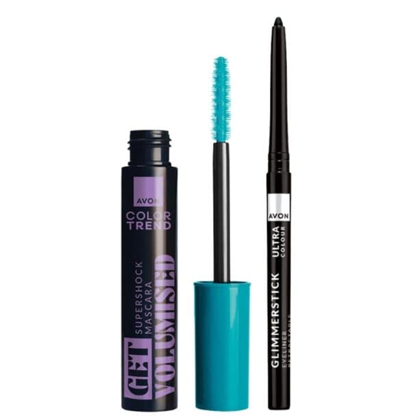 Color Trend Supershock Black Brown Mascara & Glimmerstick Black Mascara Eyeliner